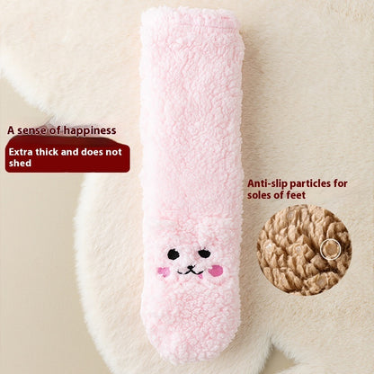 Winter Floor Socks Velvet Thicken Warm Coral Velvet Cute Socks Japanese-style Home Footwear Non-slip Socks New Year Gifts Winter Gadgets Limorista