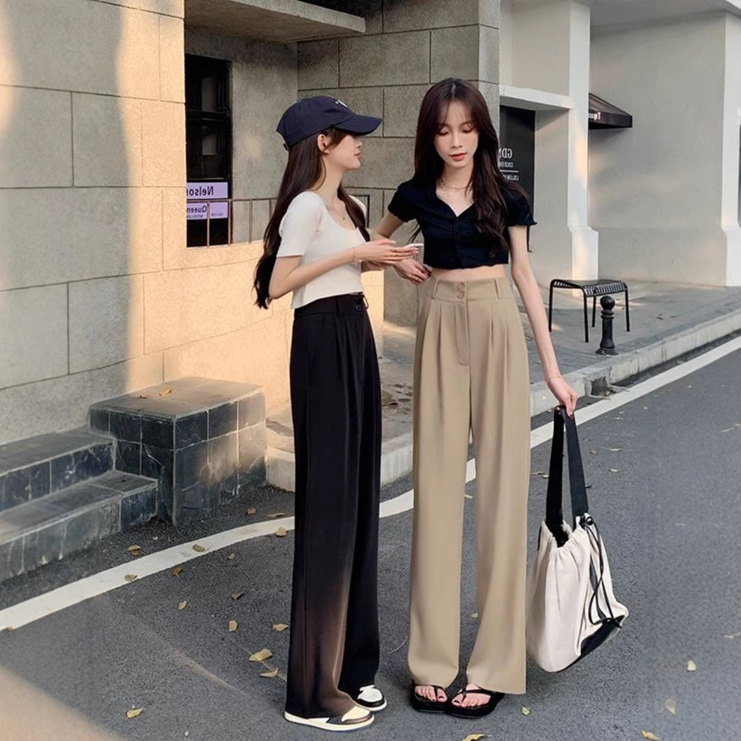 New High Waist Drooping Straight Pear Shapes Pants Limorista