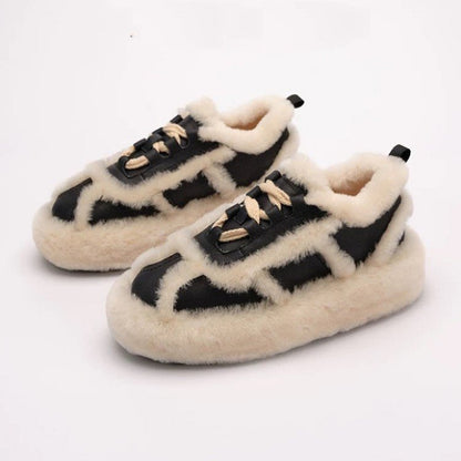 Outerwear Lamb Wool Thick Sole Half Slippers Women Limorista