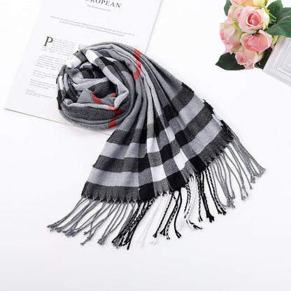 Autumn And Winter British Style Plaid Scarf Winter Limorista