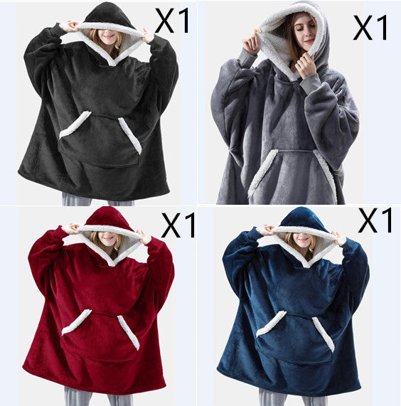 Men And Women Can Wear Zipper Flannel Lazy Blanket Limorista