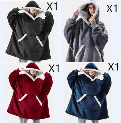 Men And Women Can Wear Zipper Flannel Lazy Blanket Limorista