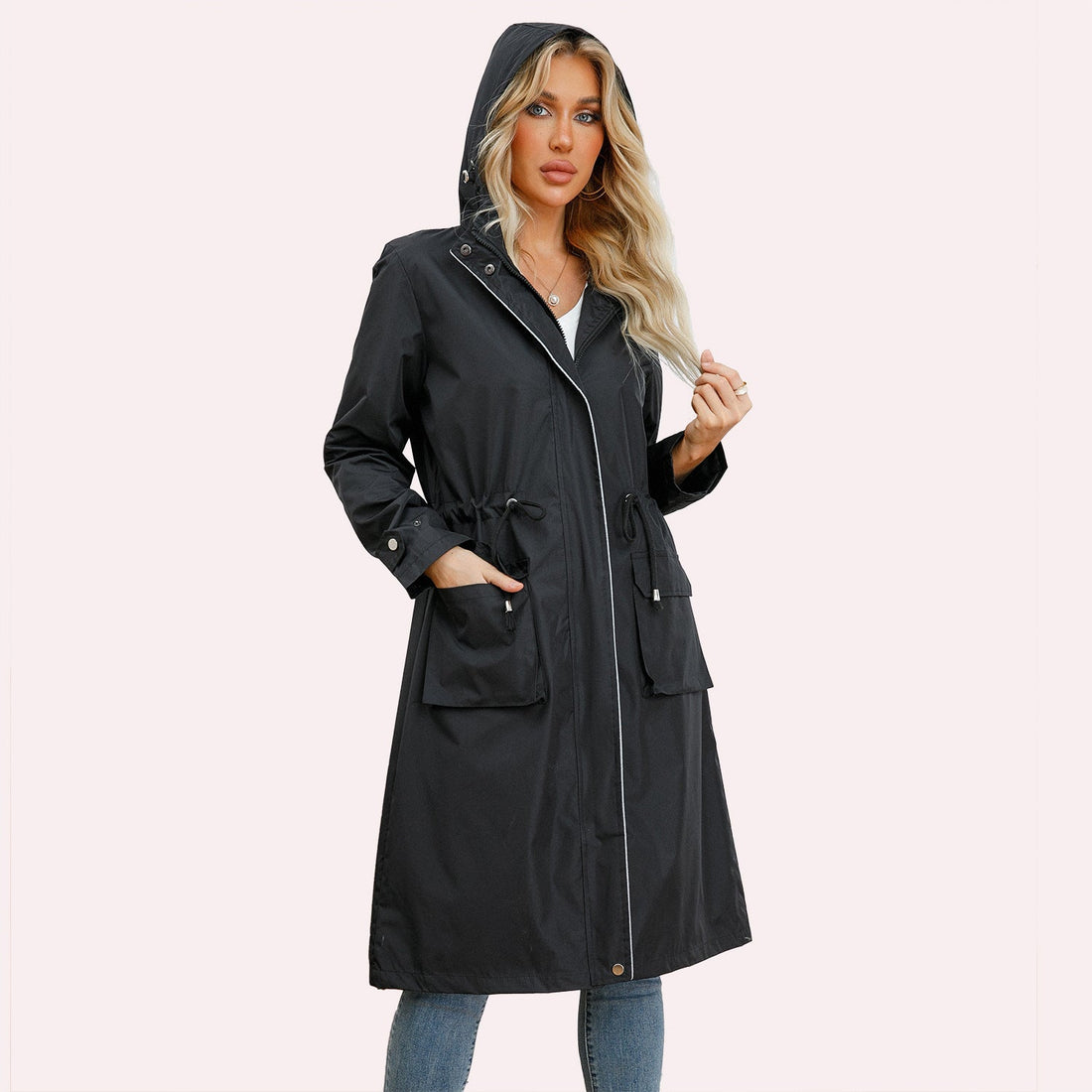 Long Casual Windbreaker Women&