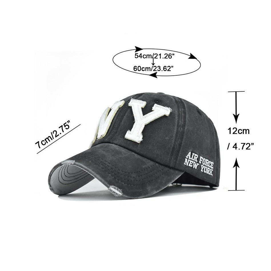 Fashion Washed Cotton Letters Made Old Sunhat Limorista