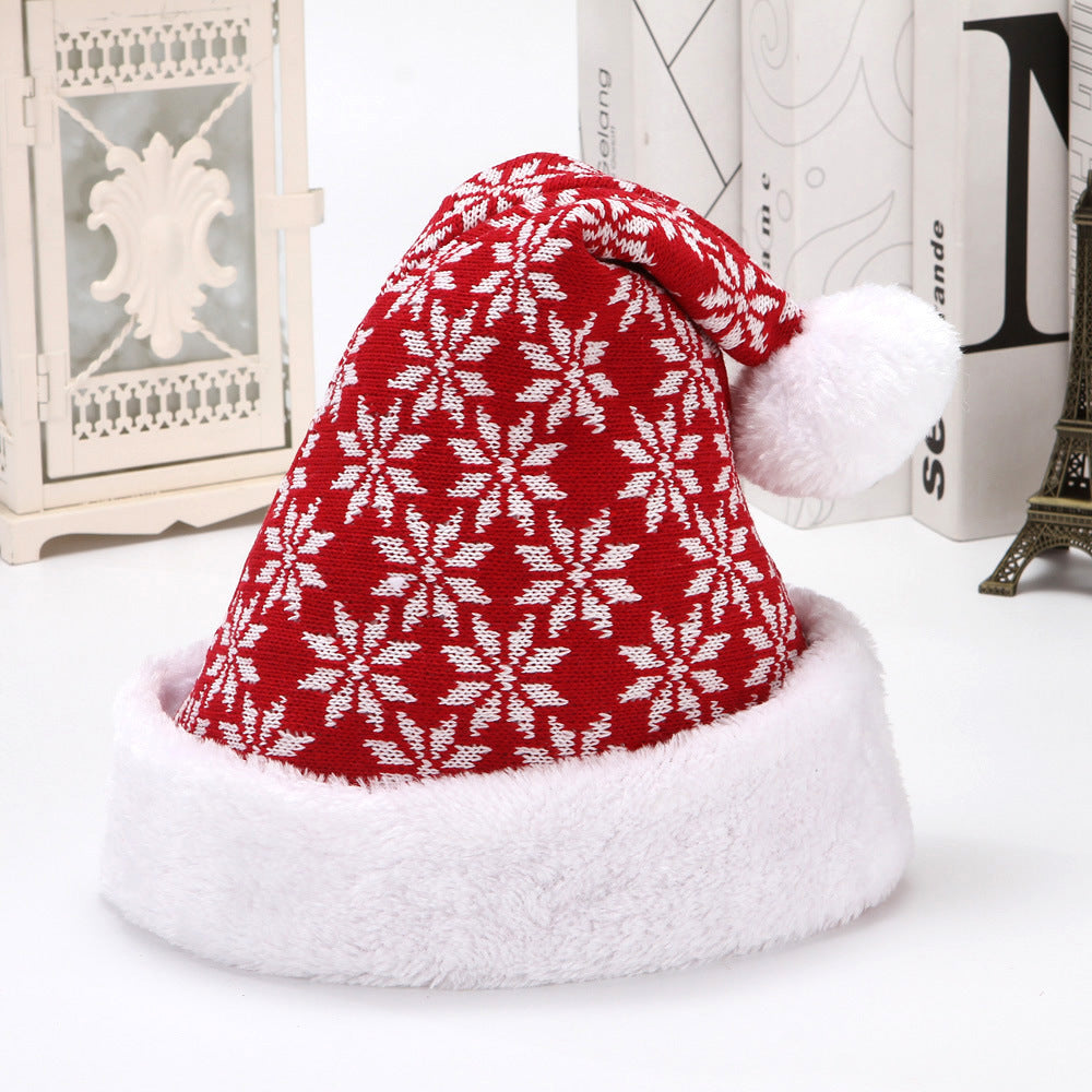 Snowflake Deer Knitted Wool Flannel Christmas Hat Limorista