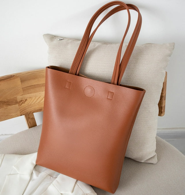 Korean Style Soft Leather Tote Bag Student All-match Simple Limorista