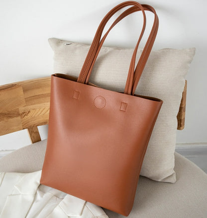 Korean Style Soft Leather Tote Bag Student All-match Simple Limorista