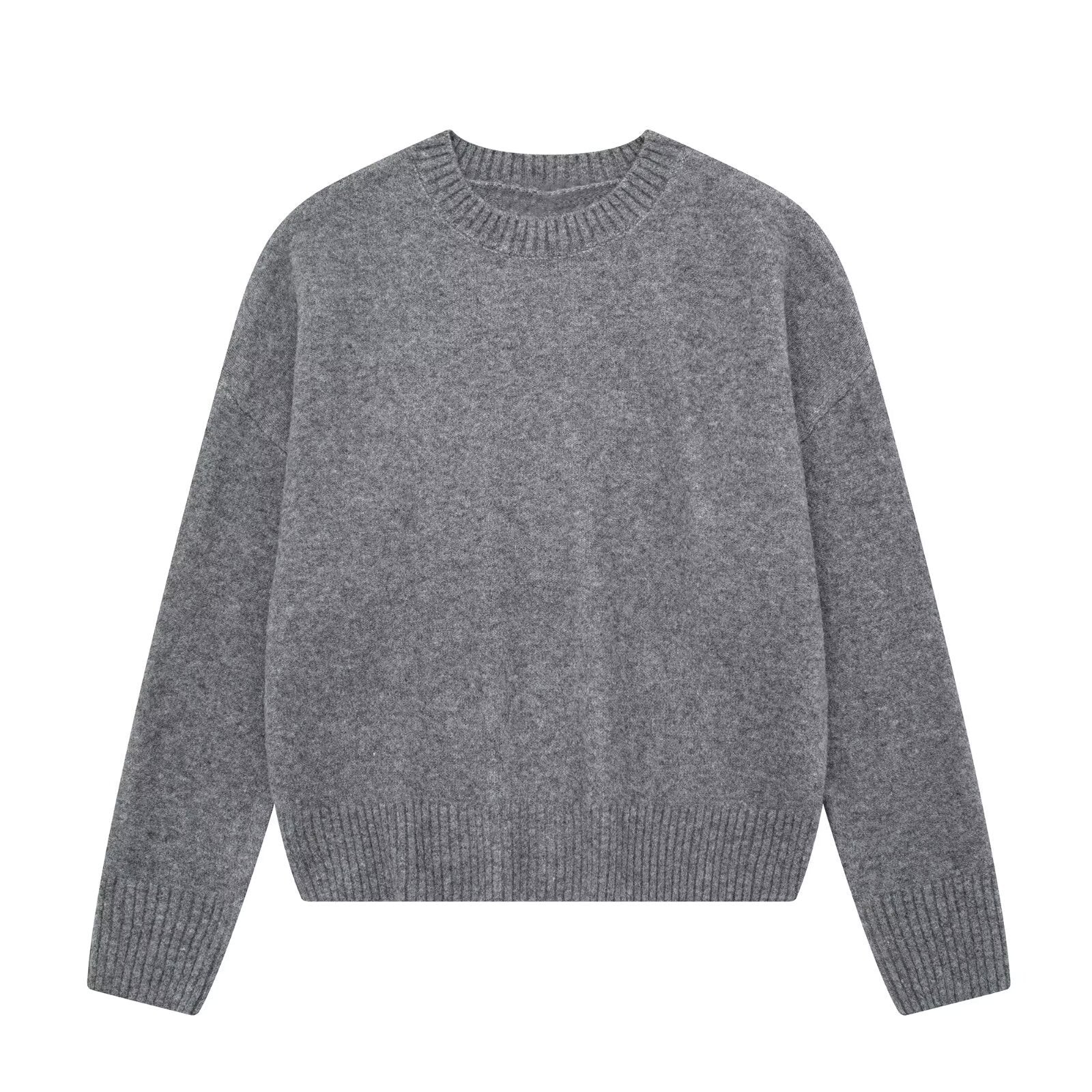 Versatile Solid Color Long Sleeve Soft Sweater Limorista