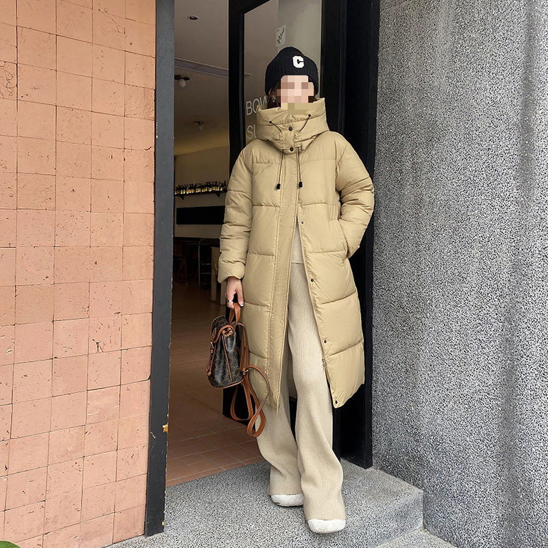 Loose Thick Long Stand-up Collar Hoodie Padded Coat Cotton-padded Coat Limorista
