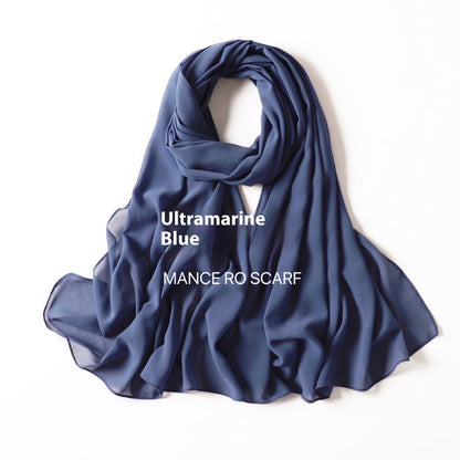 Pure Color Pearl Chiffon Scarf Headcloth Veil Chiffon Scarf Limorista
