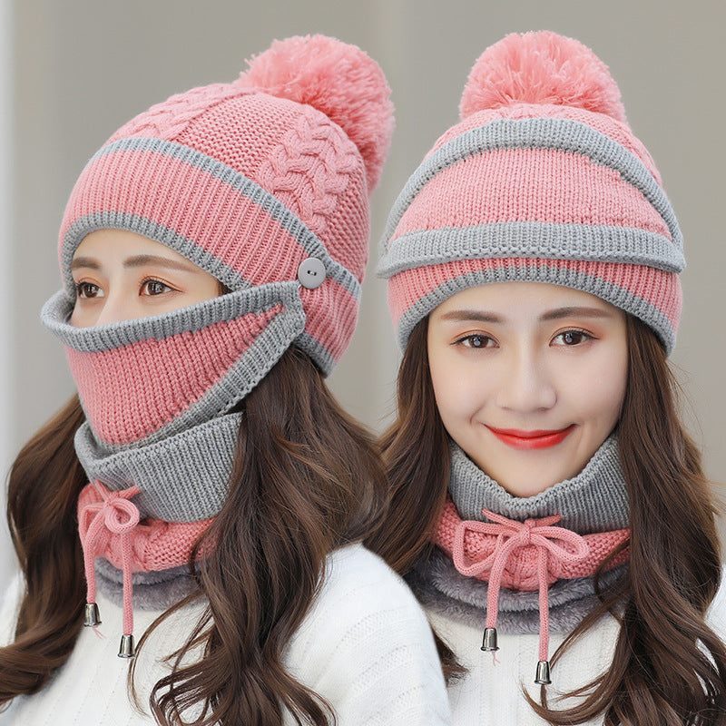 Winter Hat For Women 3pcs Knitted Beanie Hat Scarf Set Warm Hat Limorista