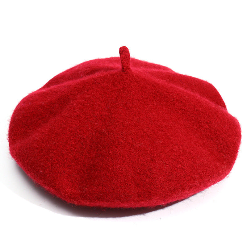 Artistic Wool Candy Color Painter Cap Fashionable Warm Hat Limorista