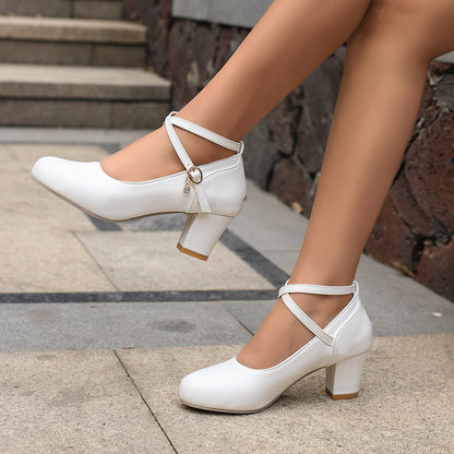 Chunky Heel High Heel Shoes Mary Jane Shoes Work Shoes Limorista