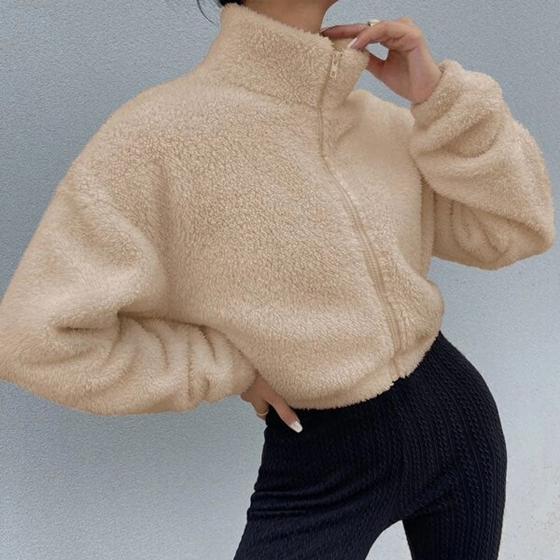 Autumn And Winter Leisure Short Zipper Furry Coat Limorista