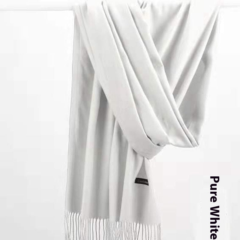 Pure Color Warm Keeping Scarf All-match Cashmere Shawl Limorista