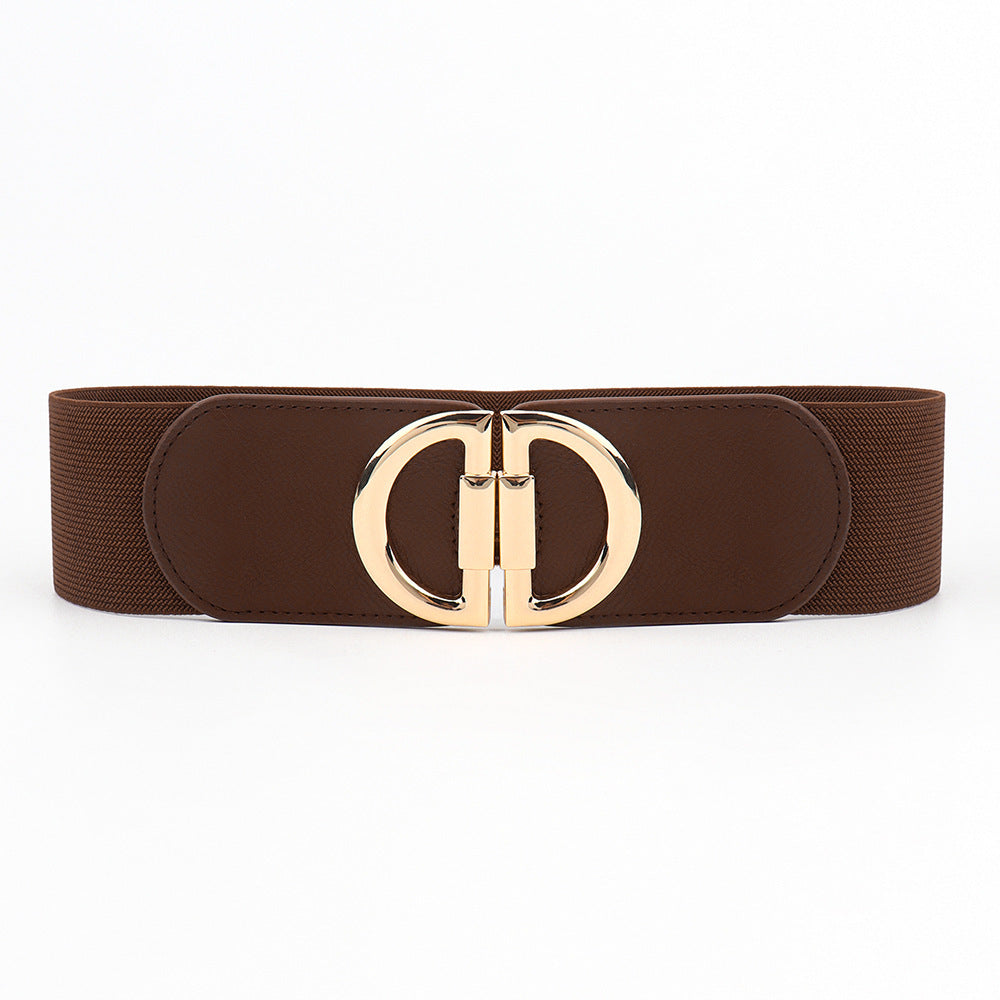 Elastic A Pair Of Buckles Wide Belt Women Limorista