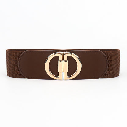 Elastic A Pair Of Buckles Wide Belt Women Limorista