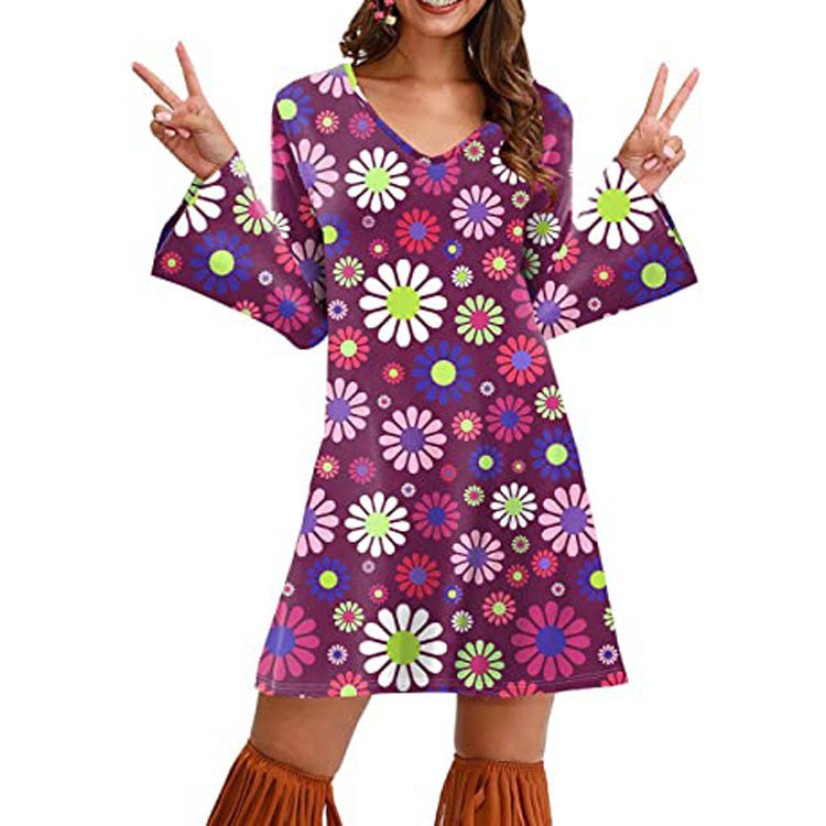 Hippie Clothing Print Dress Women Limorista