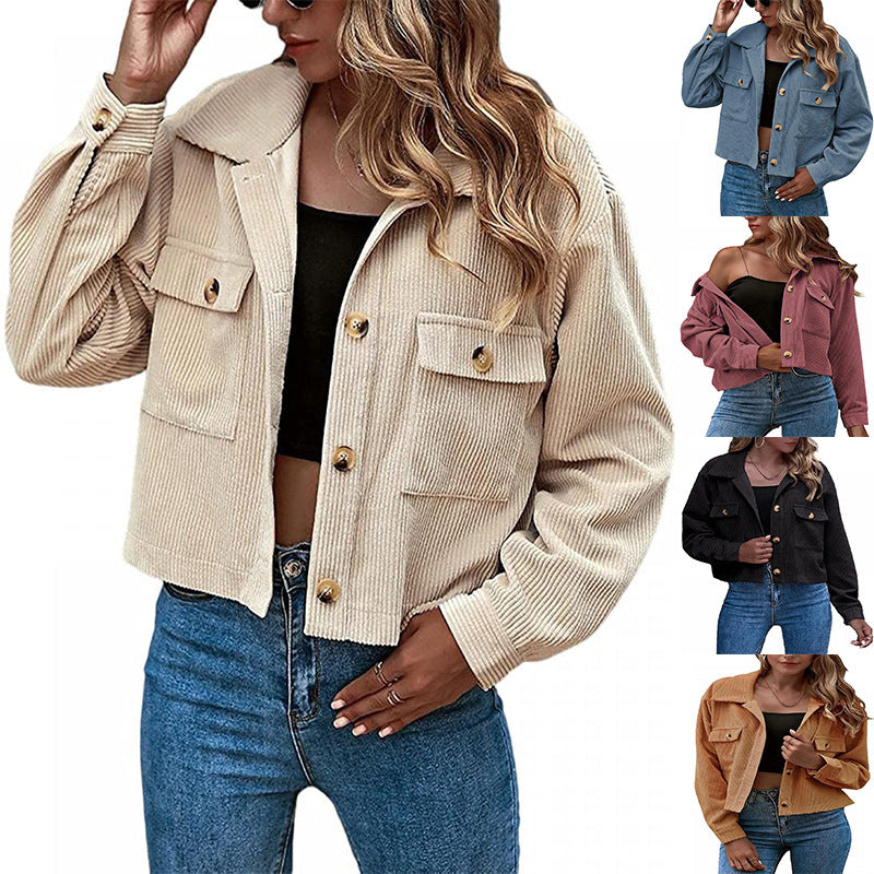 New European And American Fashion Corduroy Ladies Shirt Jacket Limorista