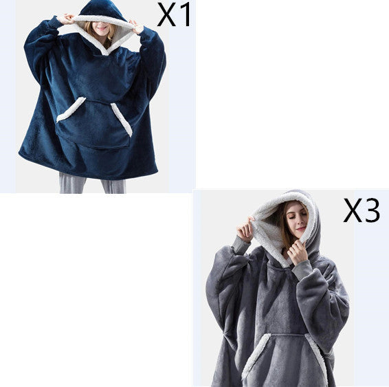 Men And Women Can Wear Zipper Flannel Lazy Blanket Limorista