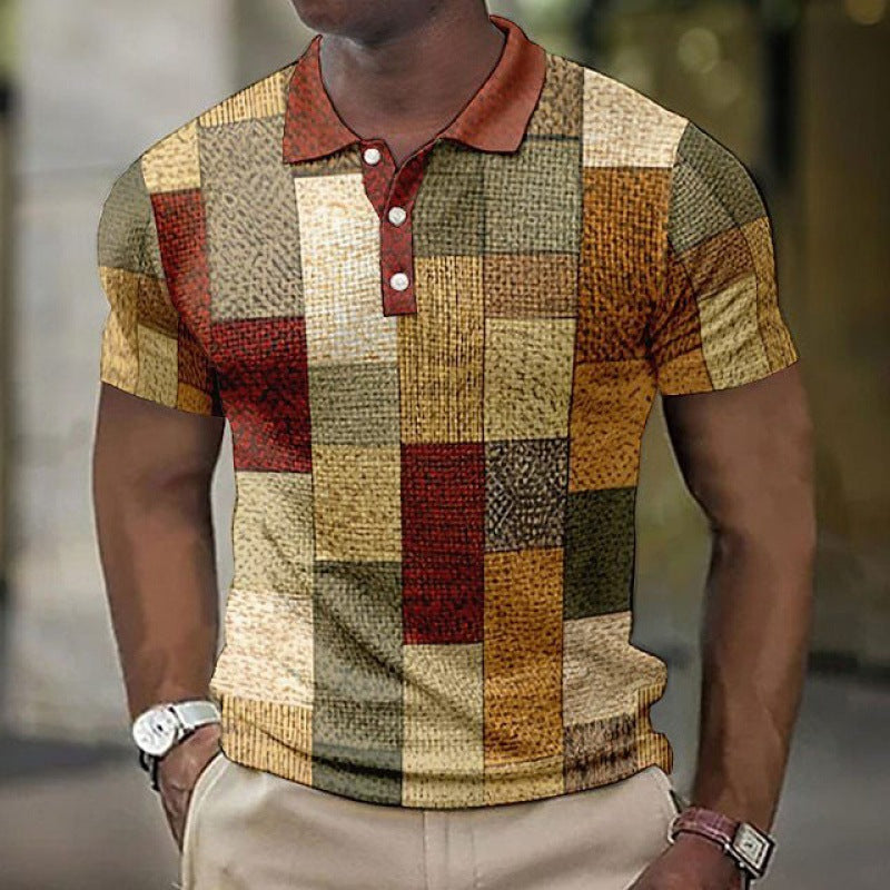 Fashion Digital Printed Plaid Shirt Limorista