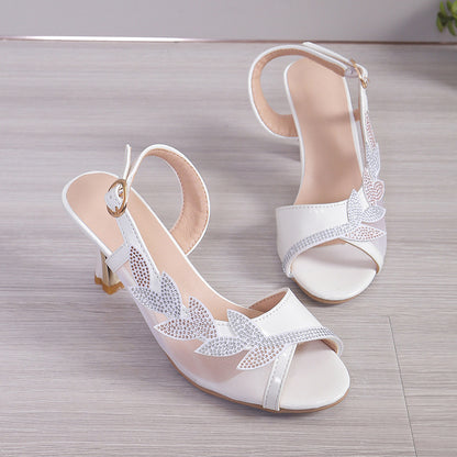 Summer New High Heel Sandals Stiletto Heel Rhinestone Buckle Sandals Fashion Sexy High Heels Limorista