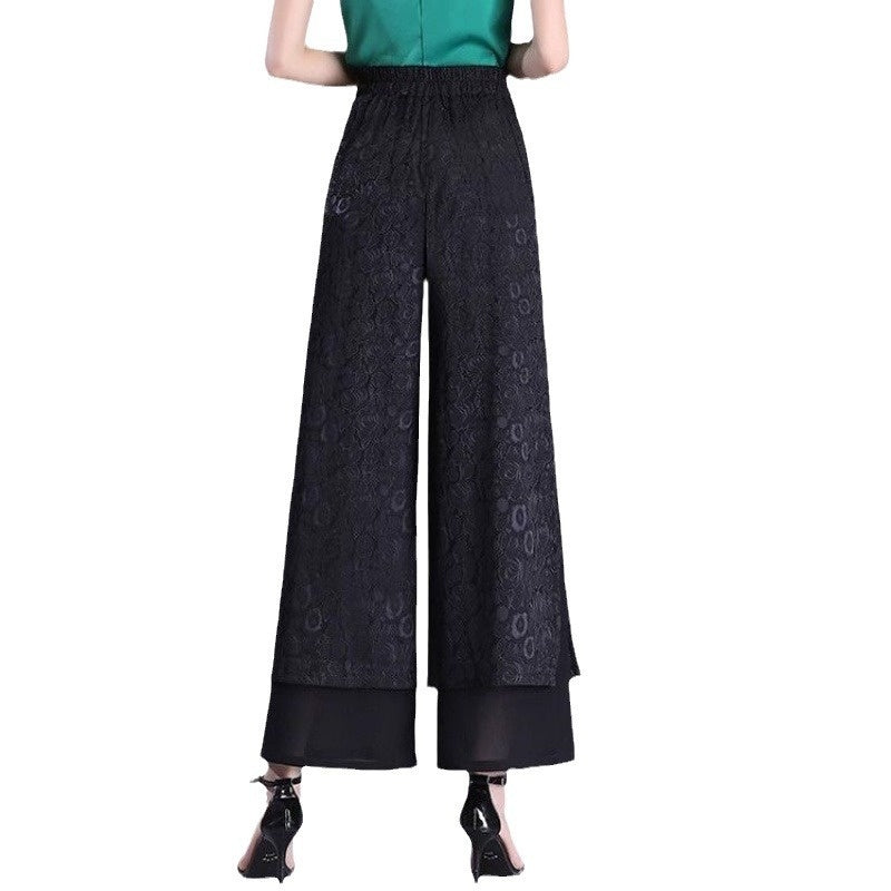 Chinese Style Split Pants Thin High Waist Loose Limorista