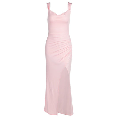 Slim Sleeveless Slit Dress With Back Tie Design Fashion Temperament Dresses For Women Clothing Limorista
