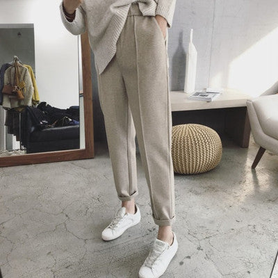 Plus Size Straight Tapered Casual Pants Limorista