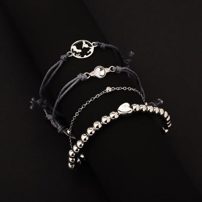 Map Opal Beads Peach Heart Chain Bracelet Four-piece Set Limorista