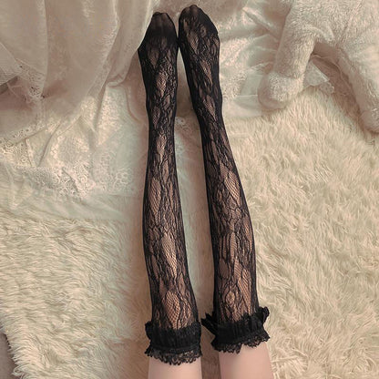 Japanese Jk Hollow Net Stockings Soft Sister Female Middle Tube Limorista