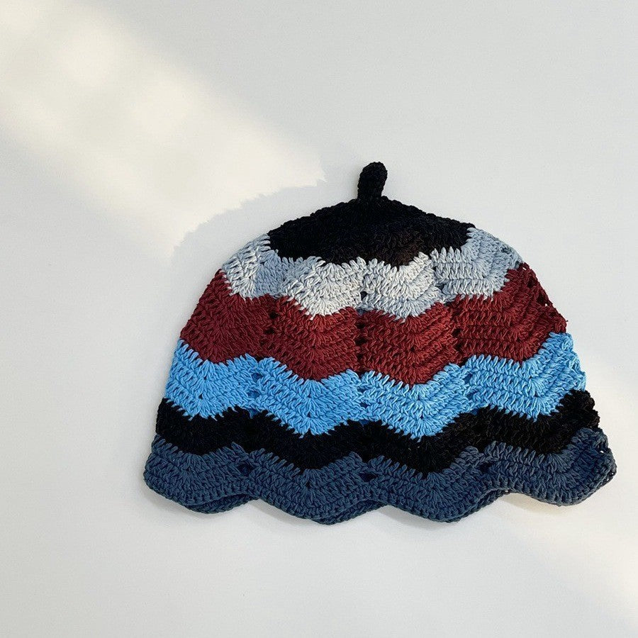 Japanese-style Retro Hollow Flower Handmade Knitted Bucket Hat Women Limorista