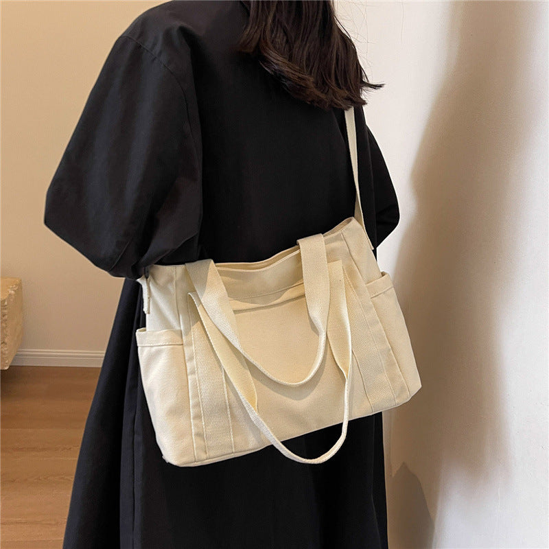 Large Capacity Shoulder Canvas Solid Color Bag For Women Limorista