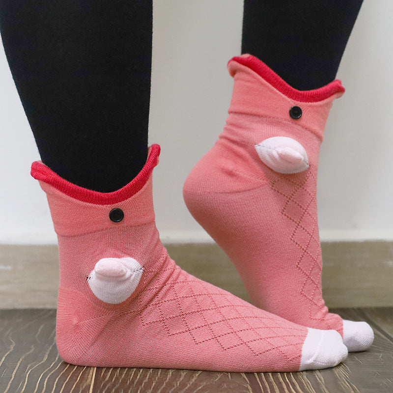 Funny Shark Chameleon Cartoon Socks Limorista