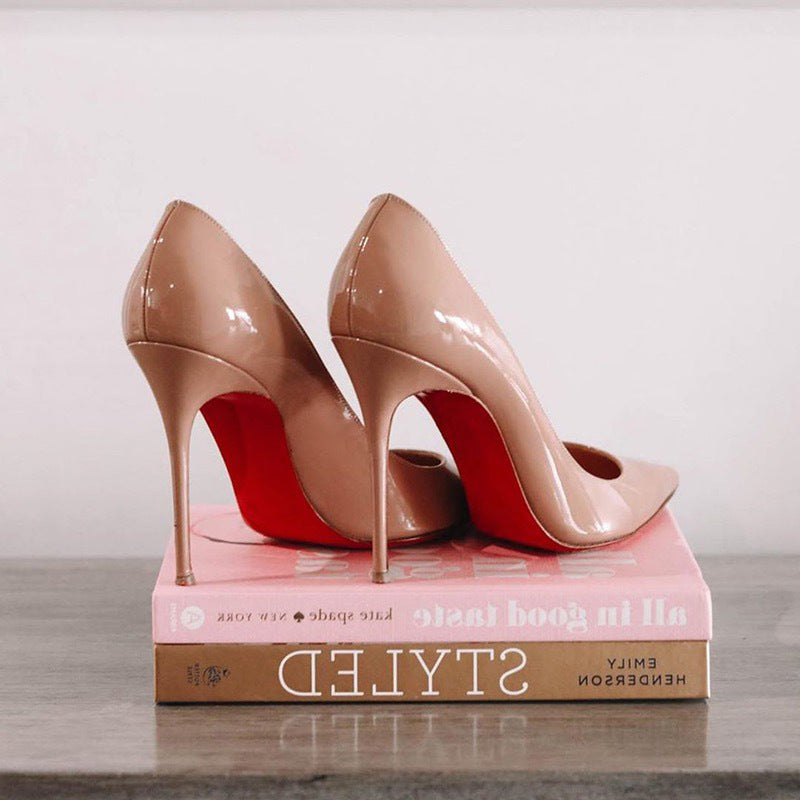 Black With Red Background High Heels Women&