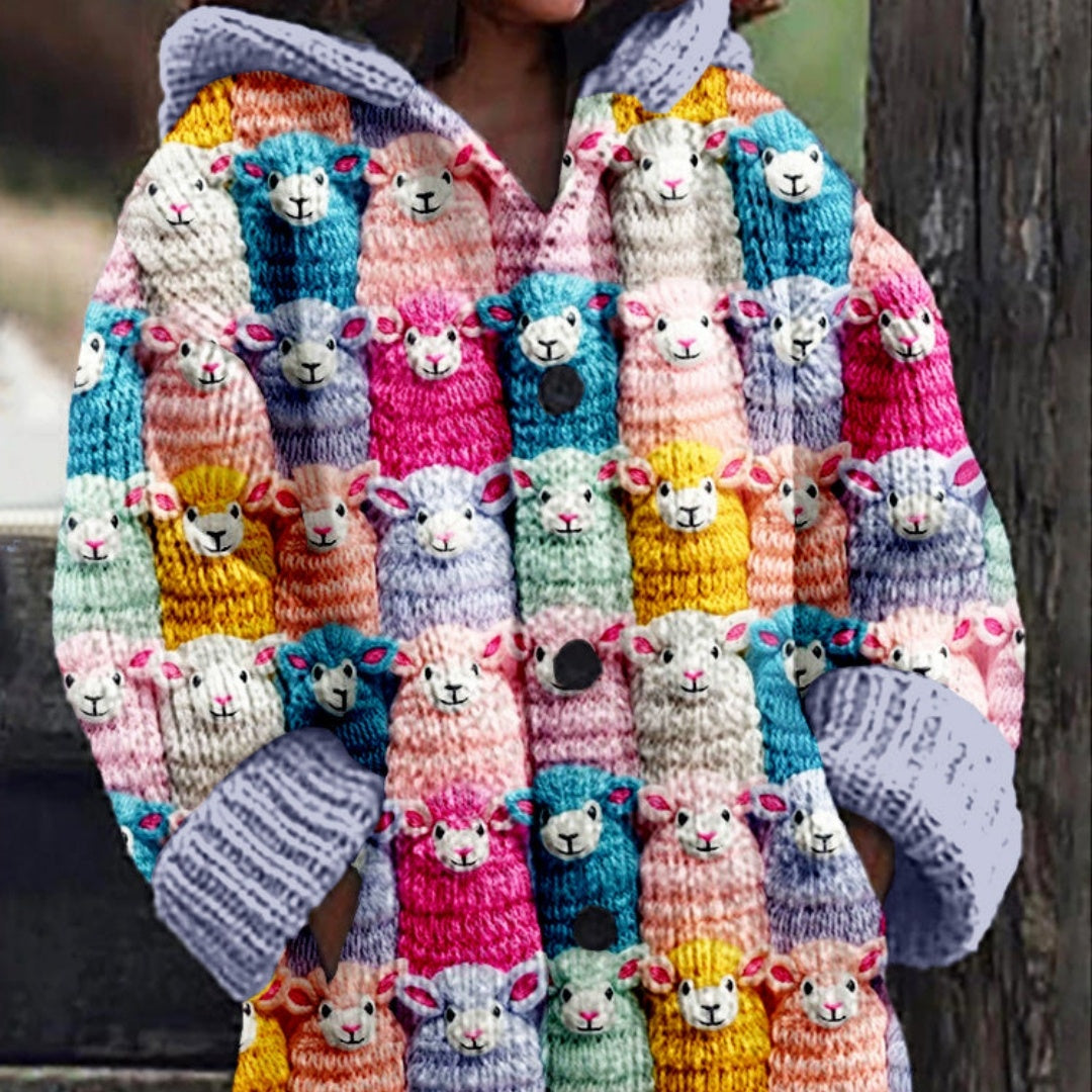 Abstract 3D Printing Casual Cloak Coat Women Limorista