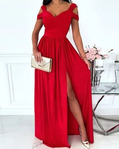 V-neck Boho Spaghetti Strap Dress Women Split Long Flowy Dresses For Party Beach Limorista