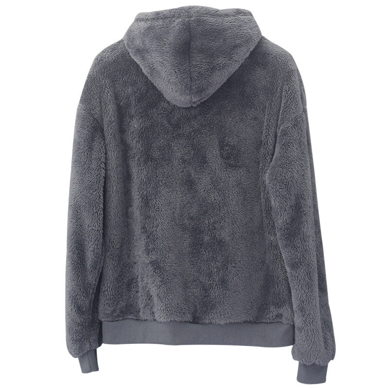 Double-sided Velvet Hooded Sweater Men&