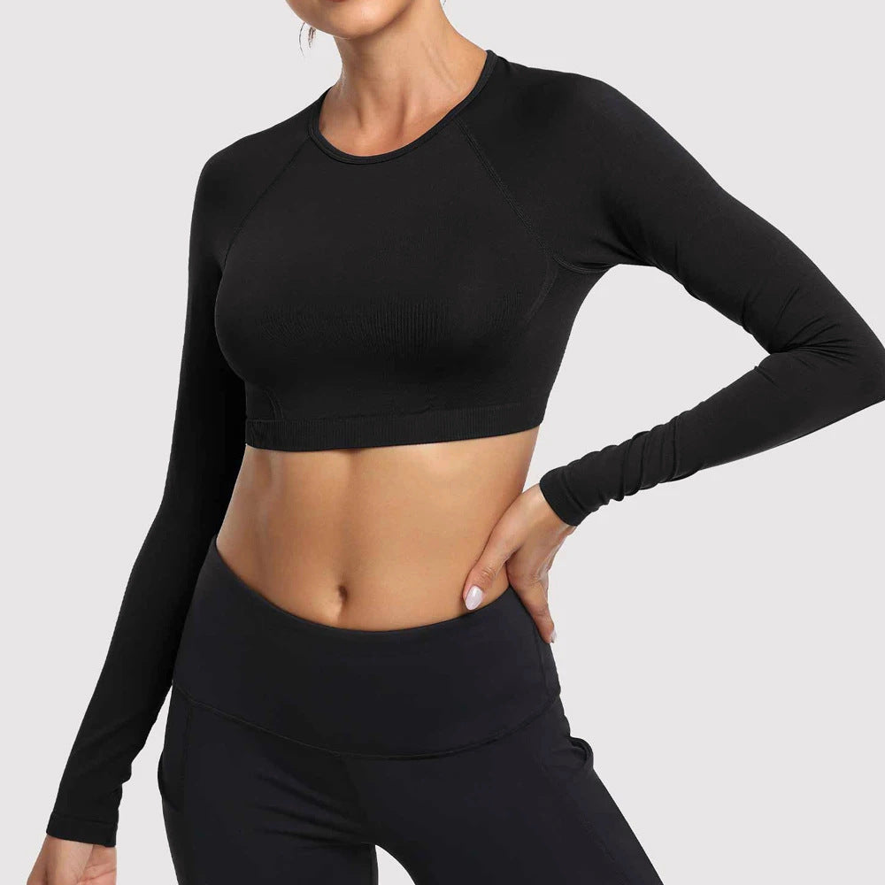 European And American Slim Fit Long Sleeve Yoga Wear Outdoor Quick-drying Top Limorista