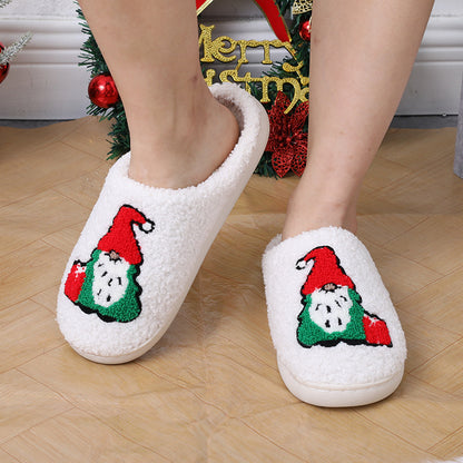 Cute Cartoon Santa Claus Home Slippers Couple Indoor Floor Bedroom Slipper Christmas Warm Shoes Women Men Limorista