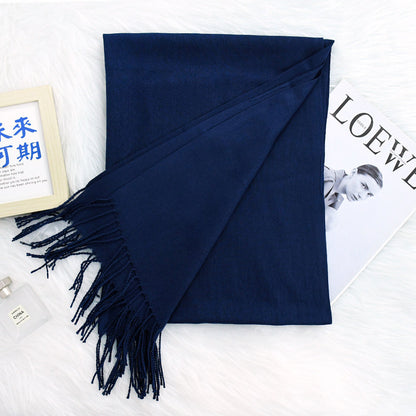 Annual Meeting Warm Cashmere Tassel Scarf Limorista