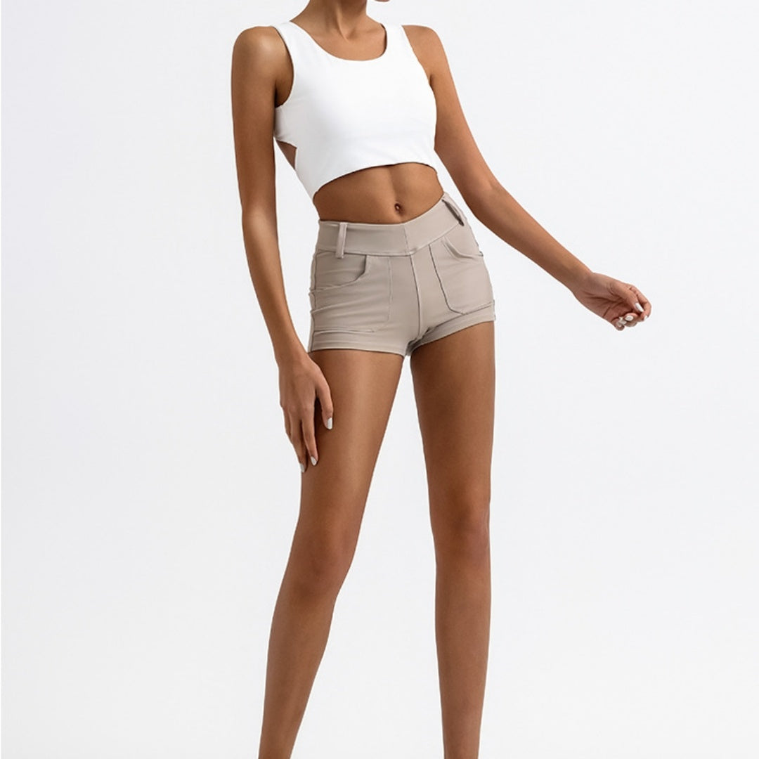 Limorista - Quick-drying With Chest Pad Nude Feel Yoga Straps Top