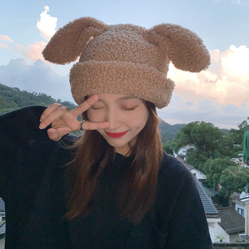 Cute Lambswool Plush Rabbit Ears Hat Limorista