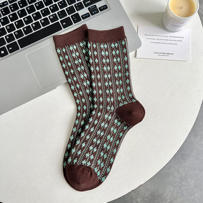Dopamine Retro Mid-calf Length Double Needle Sweet Cool Street Ladies Loose Socks Limorista