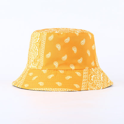 Cashew Full Print Double-sided Fisherman Outdoor Sunshade Sports And Leisure Basin Hat Limorista