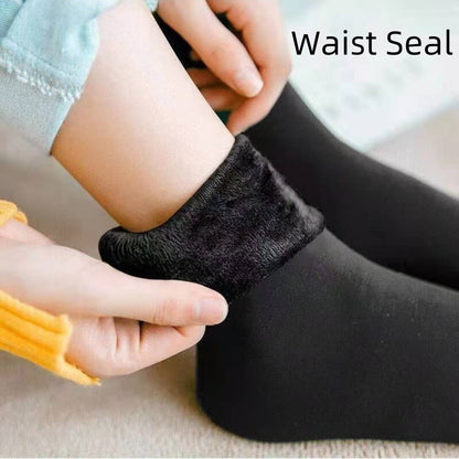 Fleece Lined Padded Warm Keeping Snow Socks Women Mid-high Tube Long Limorista