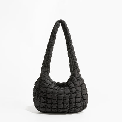 Nylon Padded Shoulder Purse Simple Trend Quilted Feather Down Women Hobo Bag Limorista