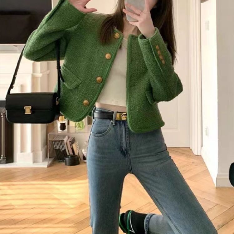 High-grade Green Classic Style French Jacket Limorista