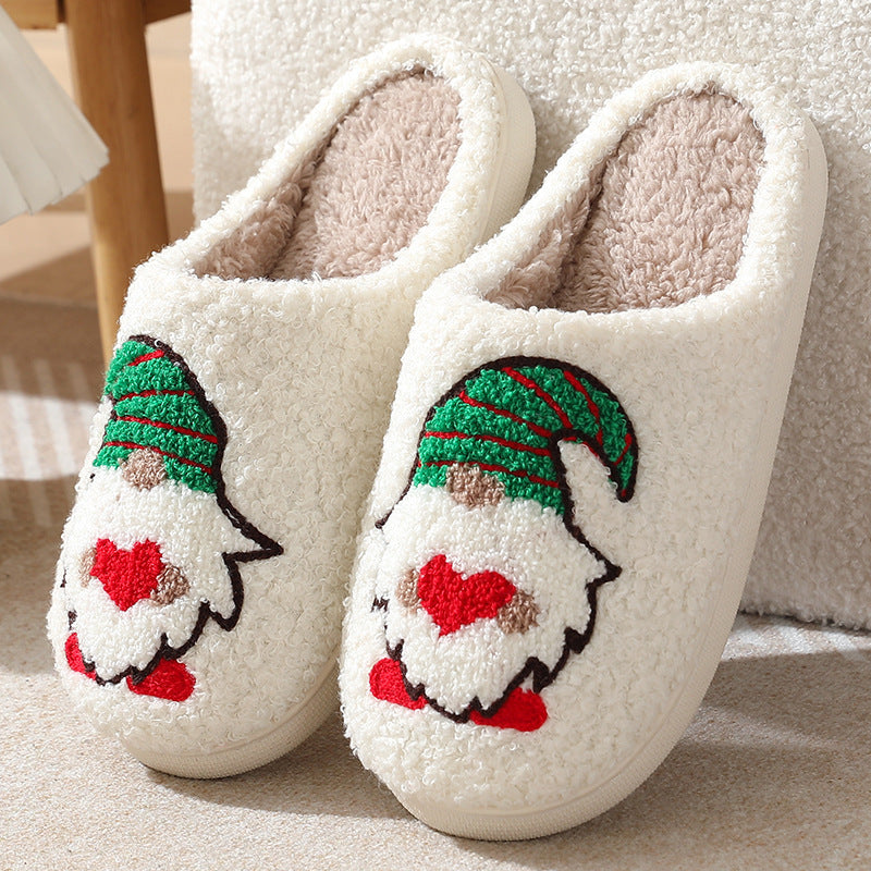 Cute Cartoon Santa Claus Home Slippers Couple Indoor Floor Bedroom Slipper Christmas Warm Shoes Women Men Limorista