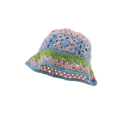 Japanese-style Retro Hollow Flower Handmade Knitted Bucket Hat Women Limorista